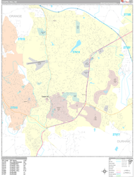 Chapel Hill Wall Map Premium Style 2024
